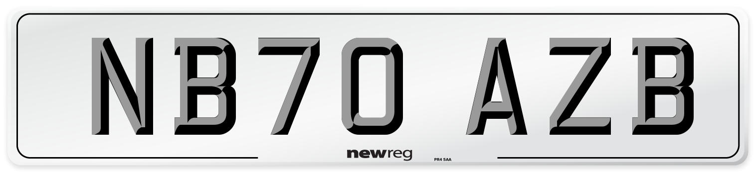 NB70 AZB Number Plate from New Reg